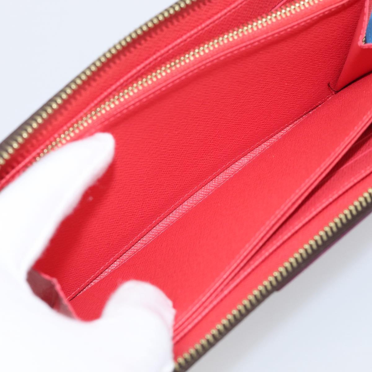 LOUIS VUITTON Monogram Totem Zippy Wallet Red Purple M61364 LV Auth 211853M