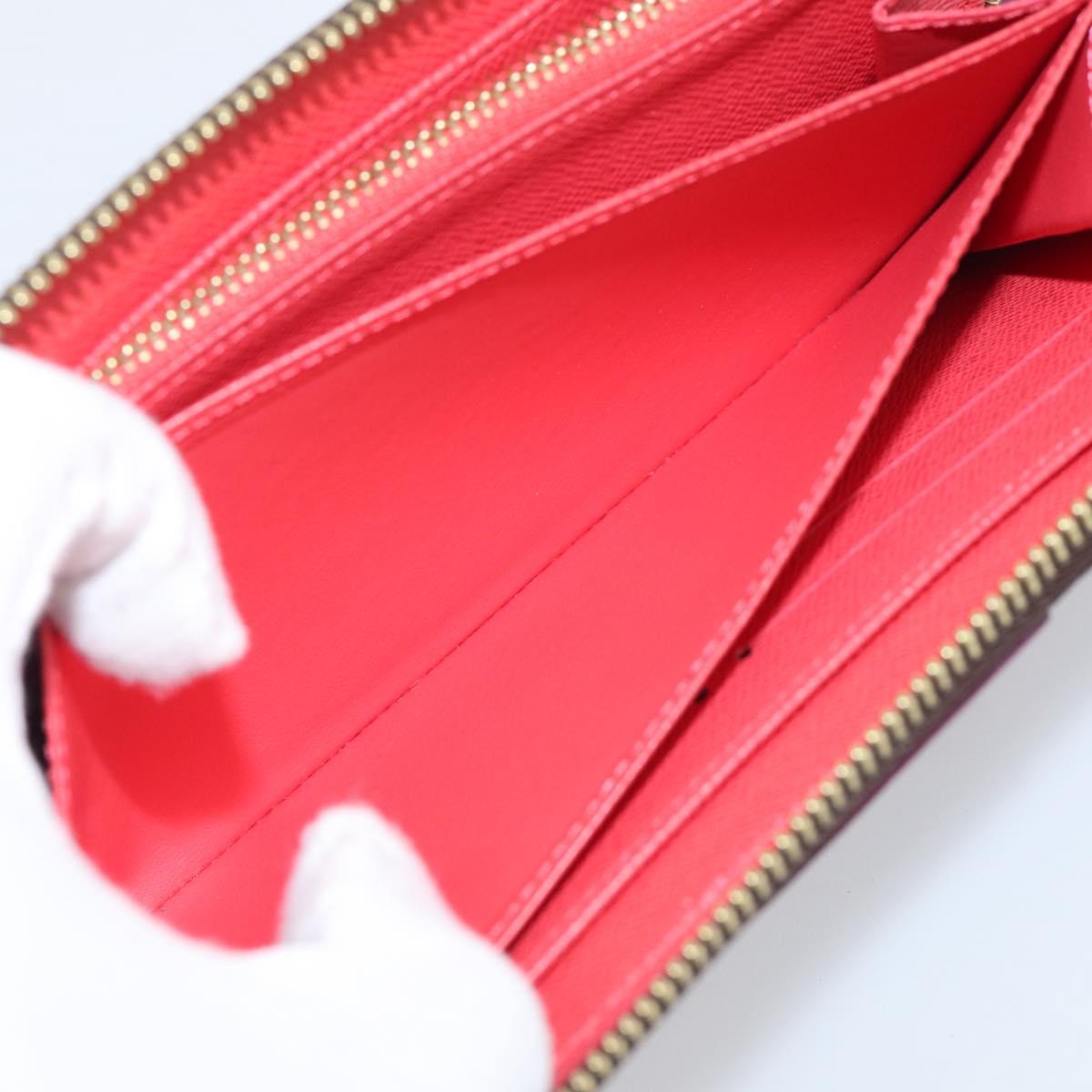 LOUIS VUITTON Monogram Totem Zippy Wallet Red Purple M61364 LV Auth 211853M