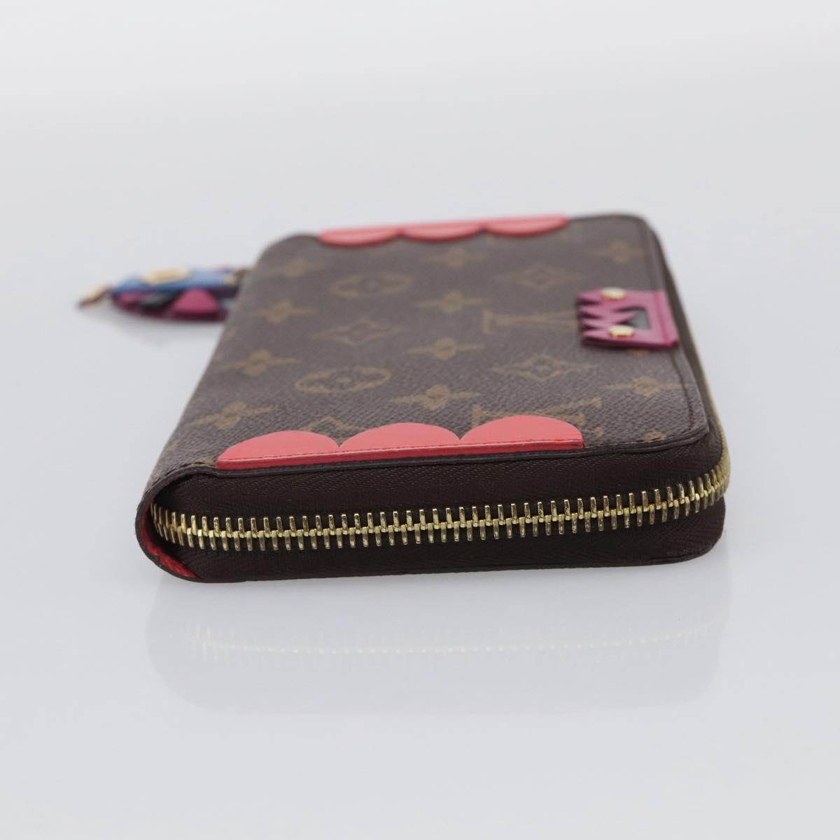 LOUIS VUITTON Monogram Totem Zippy Wallet Red Purple M61364 LV Auth 211853M