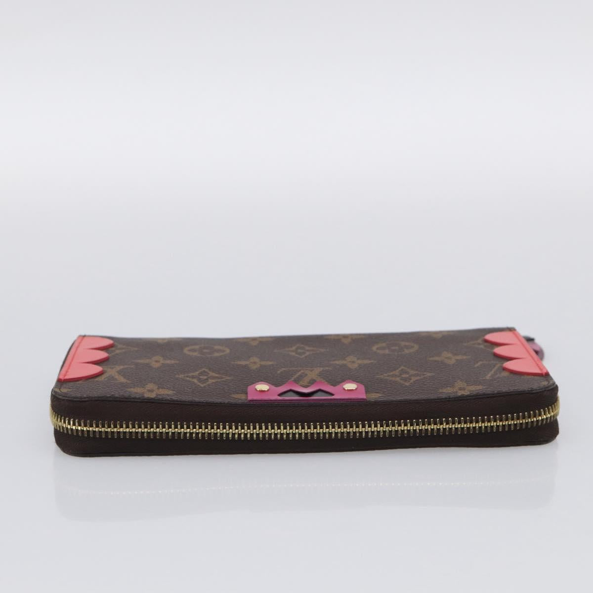 LOUIS VUITTON Monogram Totem Zippy Wallet Red Purple M61364 LV Auth 211853M