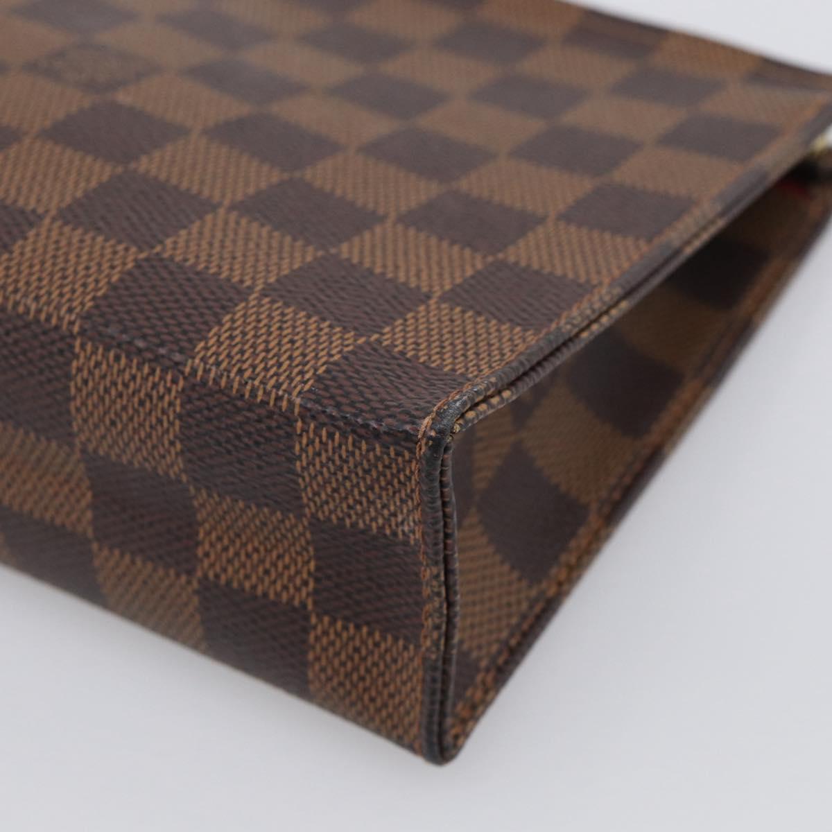 LOUIS VUITTON Damier Ebene Poche Toilette 19 Pouch N47544 LV Auth 211857M