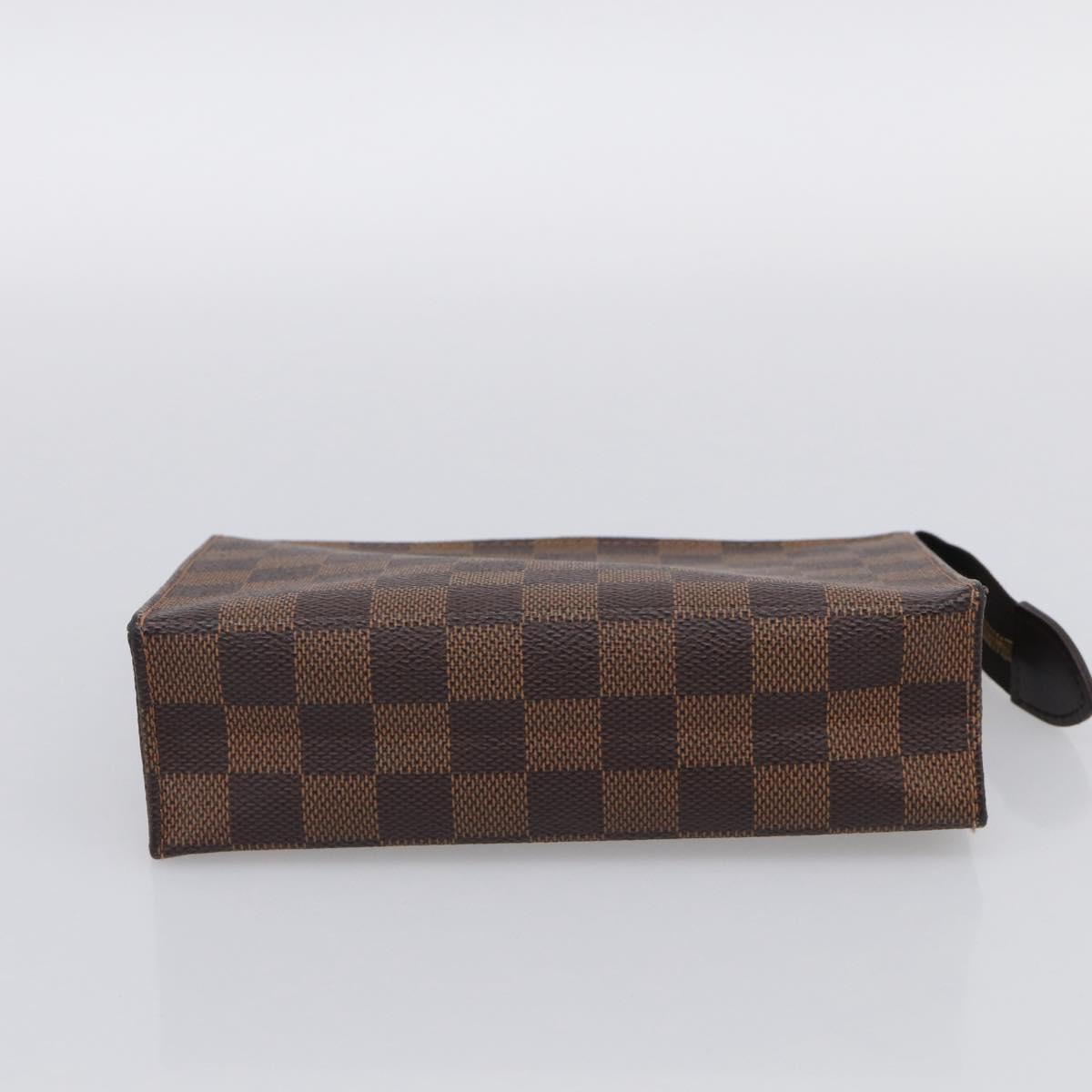 LOUIS VUITTON Damier Ebene Poche Toilette 19 Pouch N47544 LV Auth 211857M
