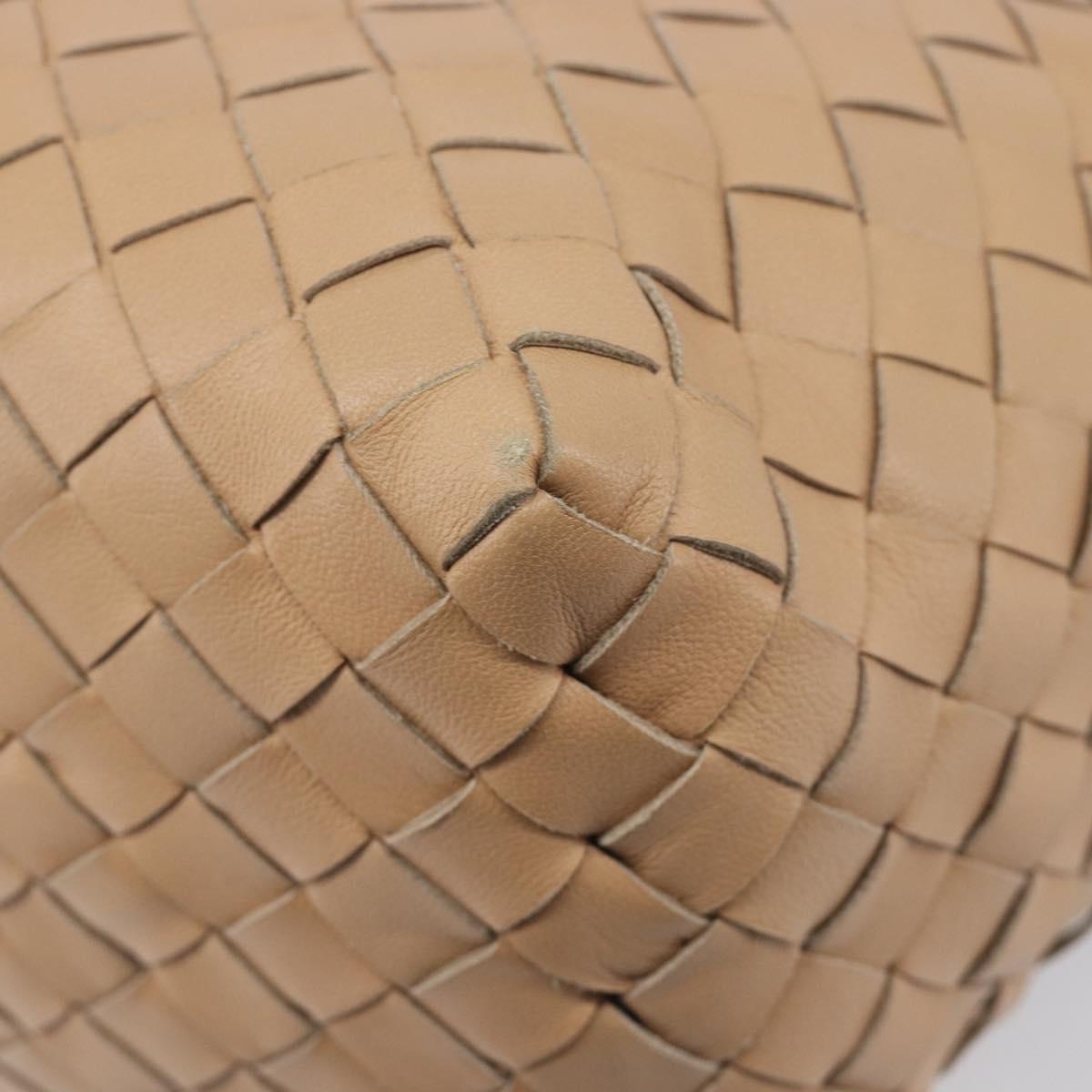 Bottega Veneta INTRECCIATO Tote Bag Leather Beige Gold Auth 211863V