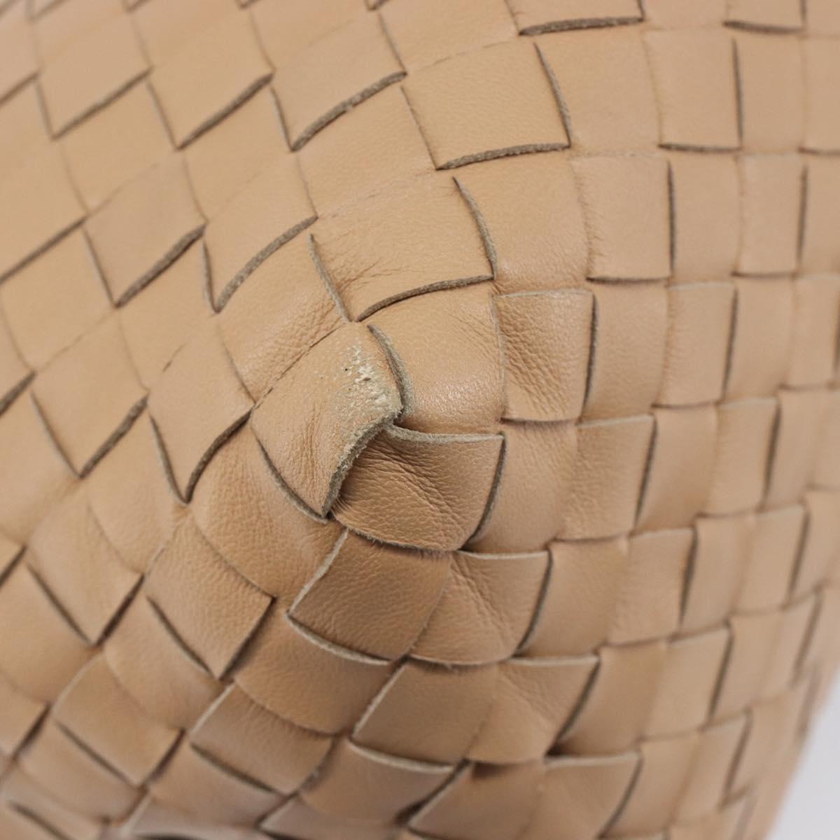 Bottega Veneta INTRECCIATO Tote Bag Leather Beige Gold Auth 211863V