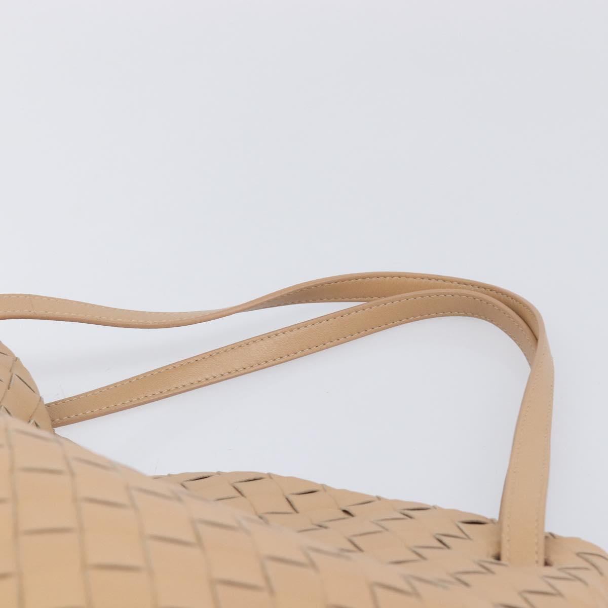 Bottega Veneta INTRECCIATO Tote Bag Leather Beige Gold Auth 211863V