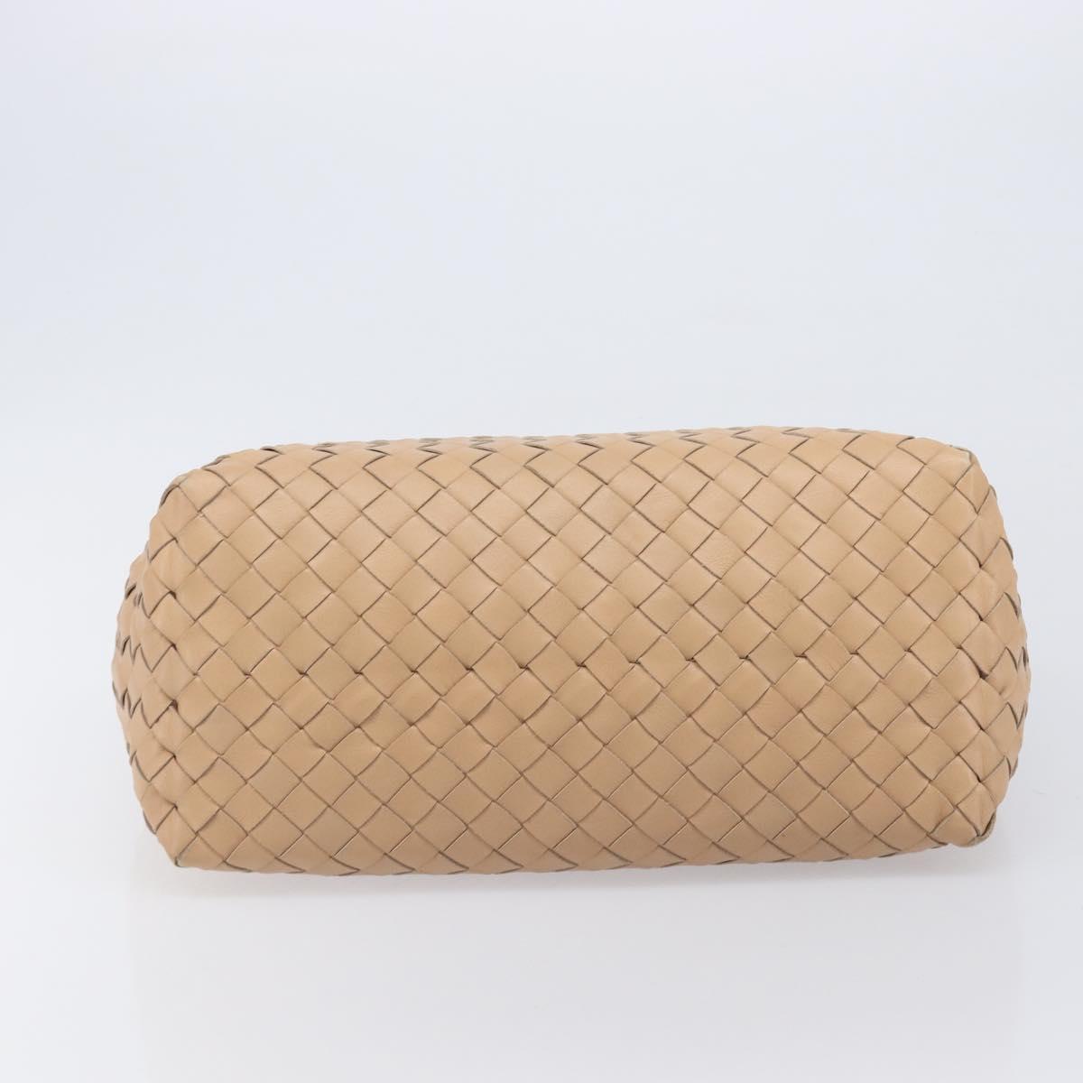 Bottega Veneta INTRECCIATO Tote Bag Leather Beige Gold Auth 211863V
