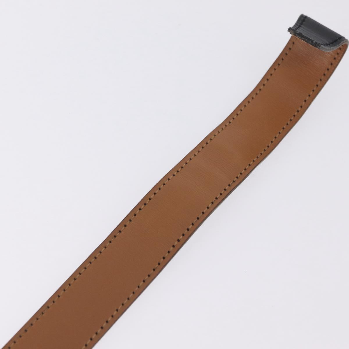 HERMES Constance H Belt Leather 29.1"" Black Gold Auth 211864