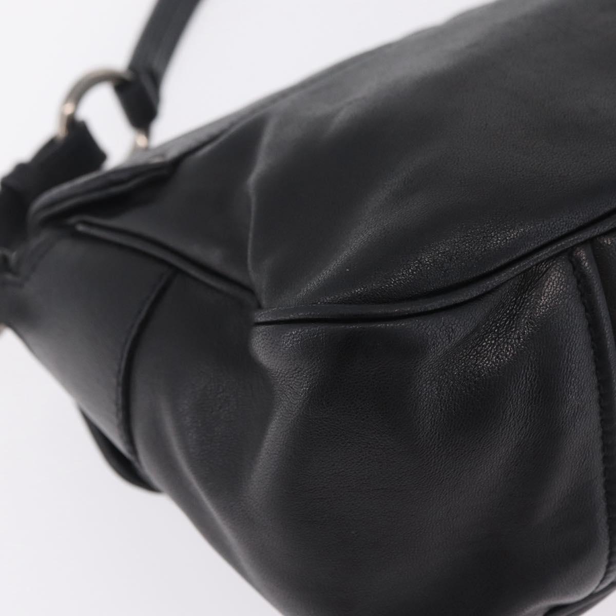 PRADA Shoulder Bag Leather Black Silver Auth 211869SAV