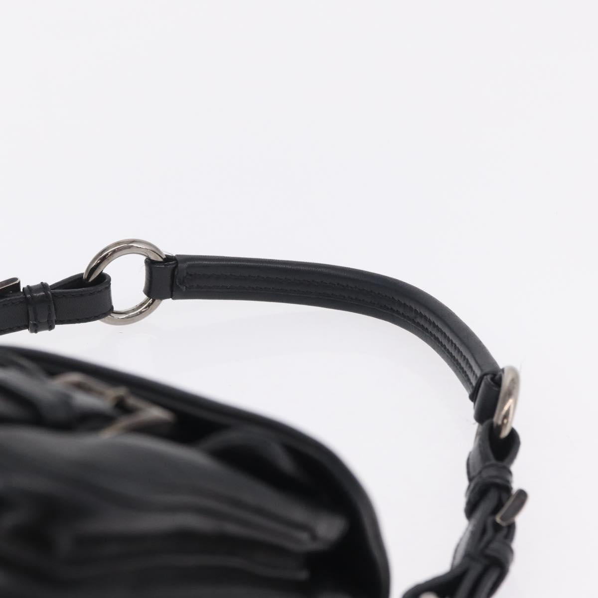 PRADA Shoulder Bag Leather Black Silver Auth 211869SAV