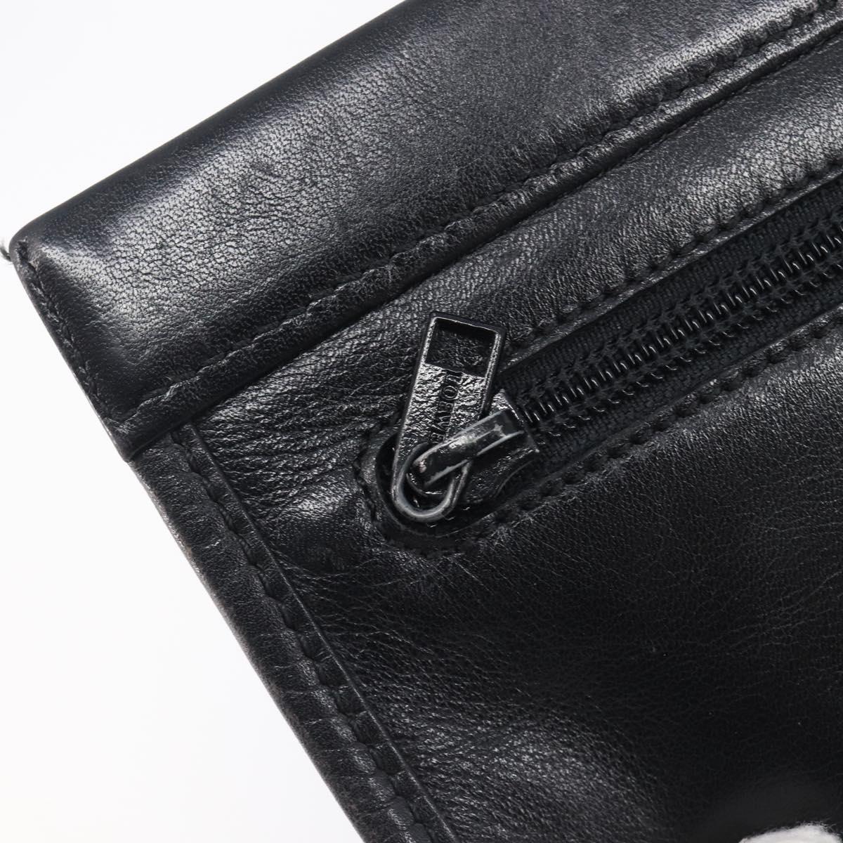 LOEWE Anagram Clutch Bag Leather Black Gold Auth 211871A