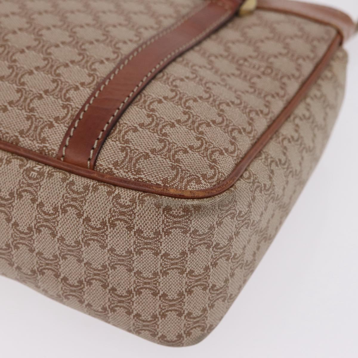 CELINE Macadam Canvas Tote Bag PVC Beige Gold Auth 211877