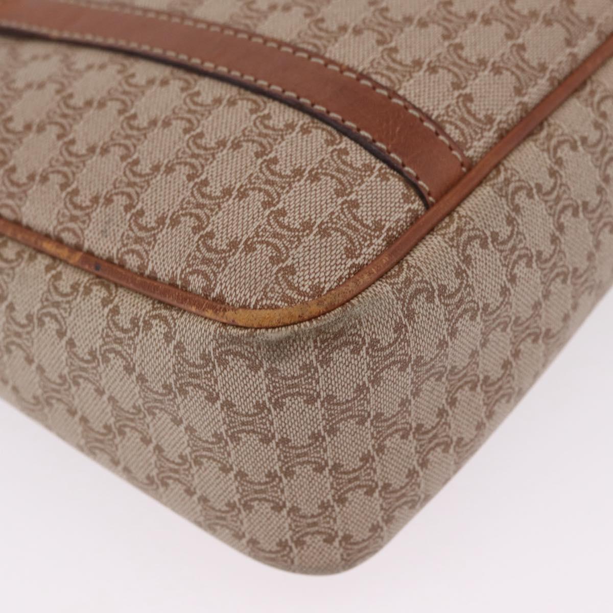CELINE Macadam Canvas Tote Bag PVC Beige Gold Auth 211877