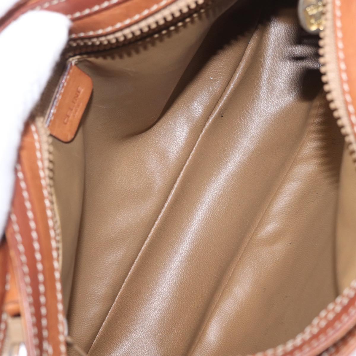 CELINE Macadam Canvas Tote Bag PVC Beige Gold Auth 211877