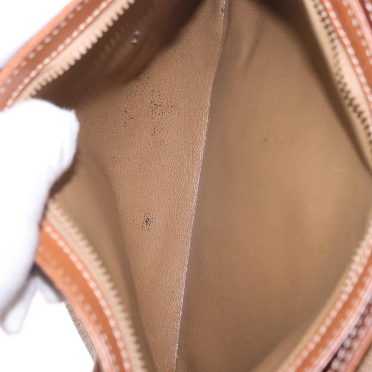 CELINE Macadam Canvas Tote Bag PVC Beige Gold Auth 211877