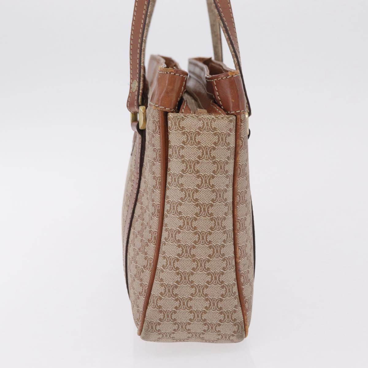 CELINE Macadam Canvas Tote Bag PVC Beige Gold Auth 211877