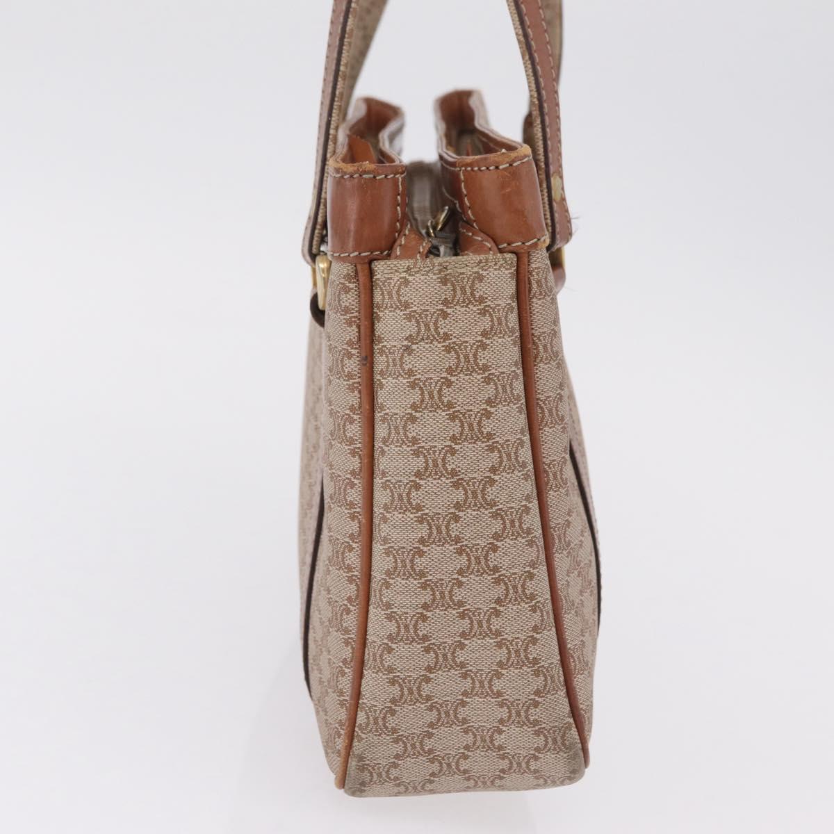 CELINE Macadam Canvas Tote Bag PVC Beige Gold Auth 211877