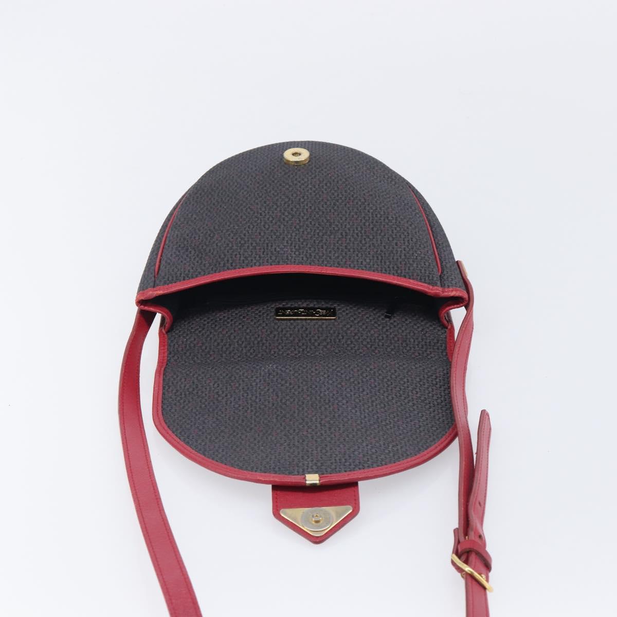 Saint Laurent Shoulder Bag PVC Canvas Black Gold Auth 211878