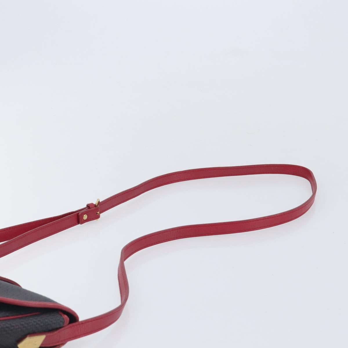 Saint Laurent Shoulder Bag PVC Canvas Black Gold Auth 211878