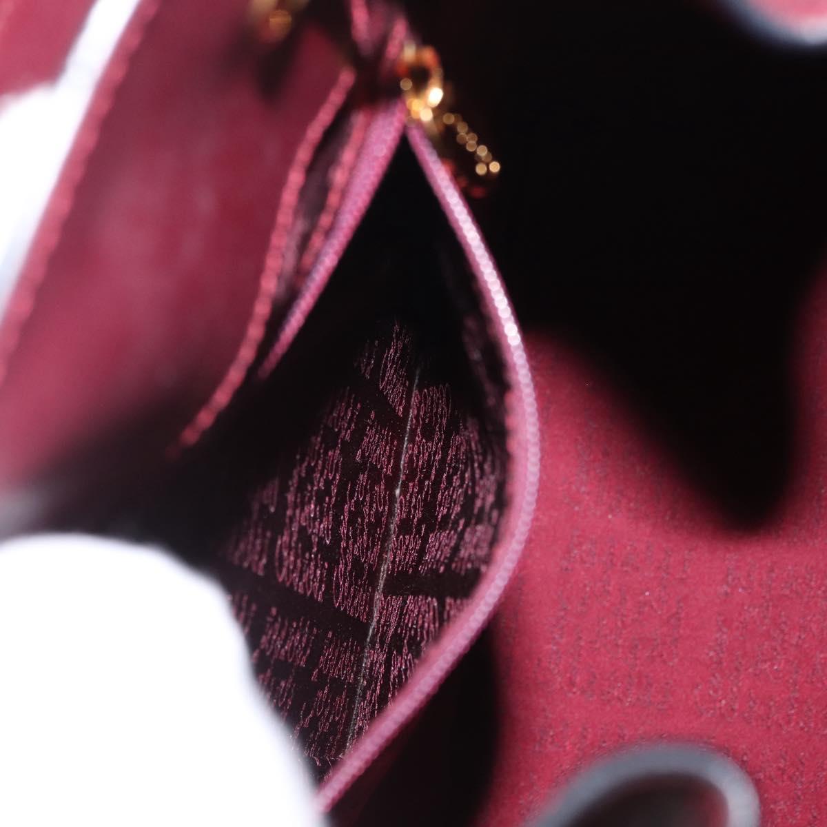 Cartier Shoulder Bag Leather Bordeaux Gold Auth 211879