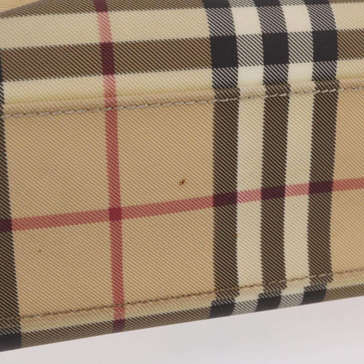 BURBERRY Nova Check Shoulder Bag PVC Beige Silver Auth 211881A
