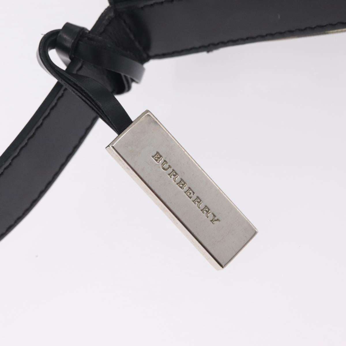 BURBERRY Nova Check Shoulder Bag PVC Beige Silver Auth 211881A