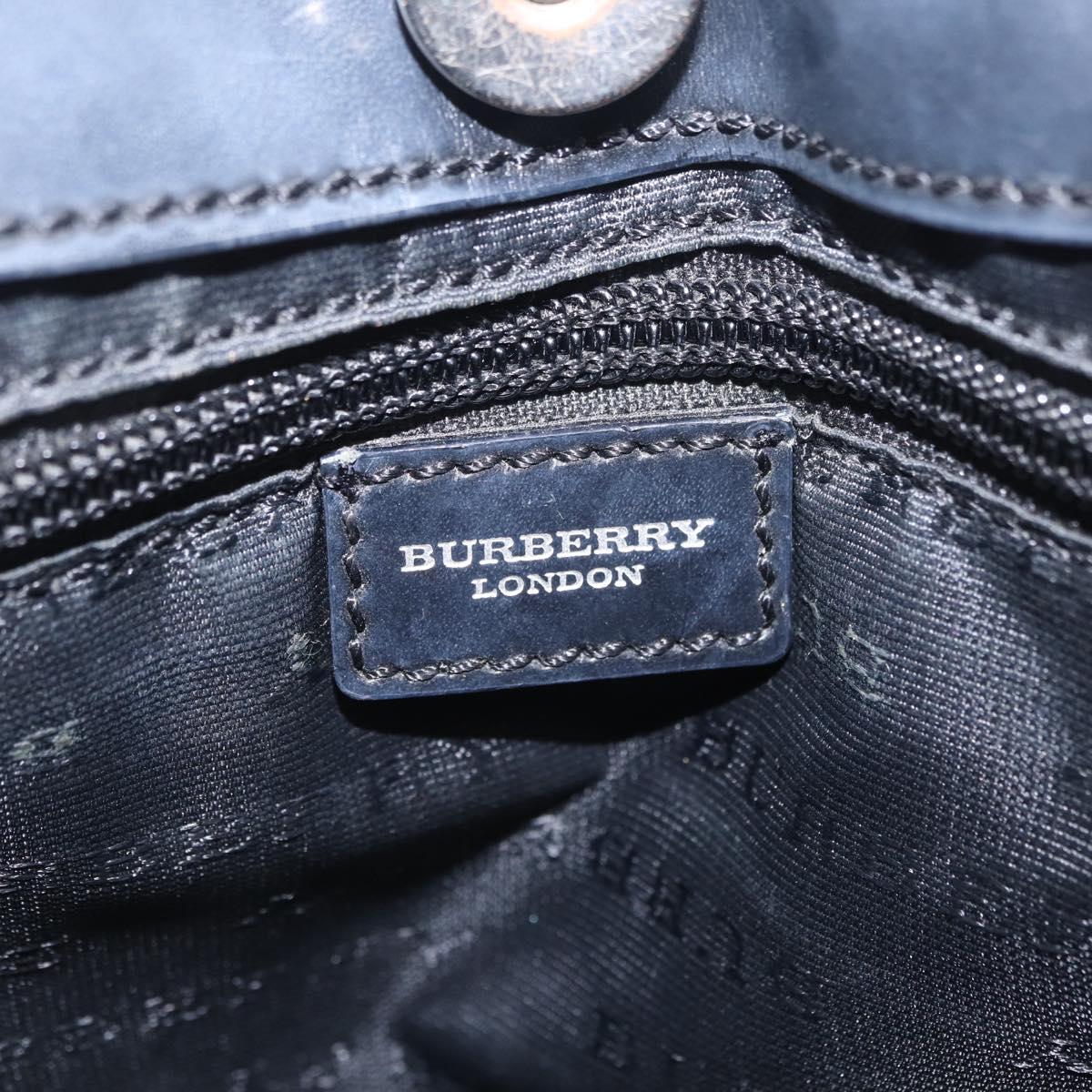 BURBERRY Nova Check Shoulder Bag PVC Beige Silver Auth 211881A