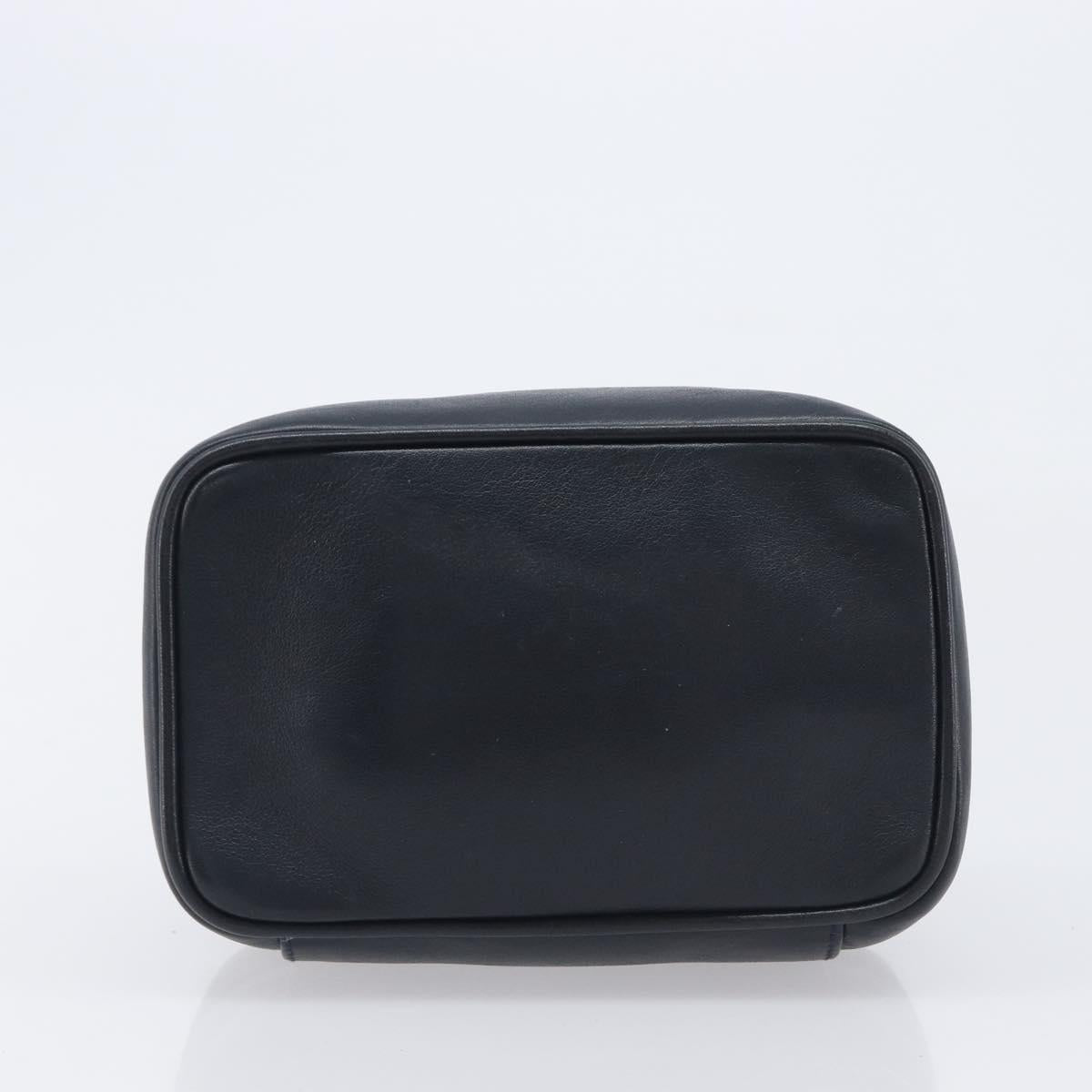GUCCI Horsebit Vanity Leather Navy Gold 032 106 0141 Auth 211884A