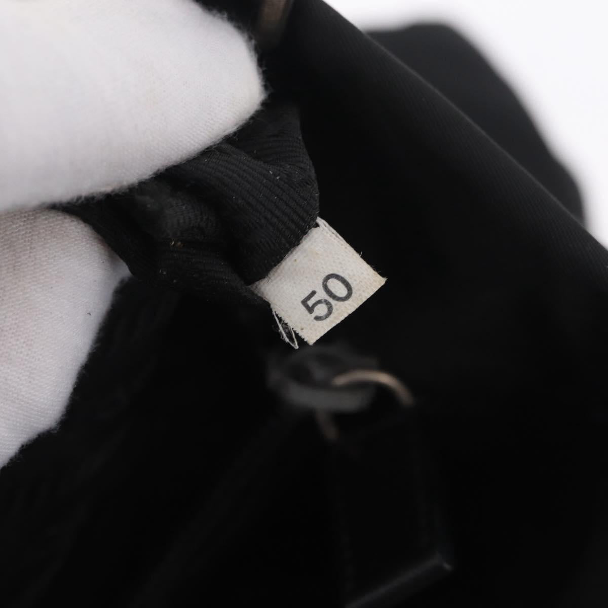 PRADA Tote Bag Nylon Black Silver Auth 211892