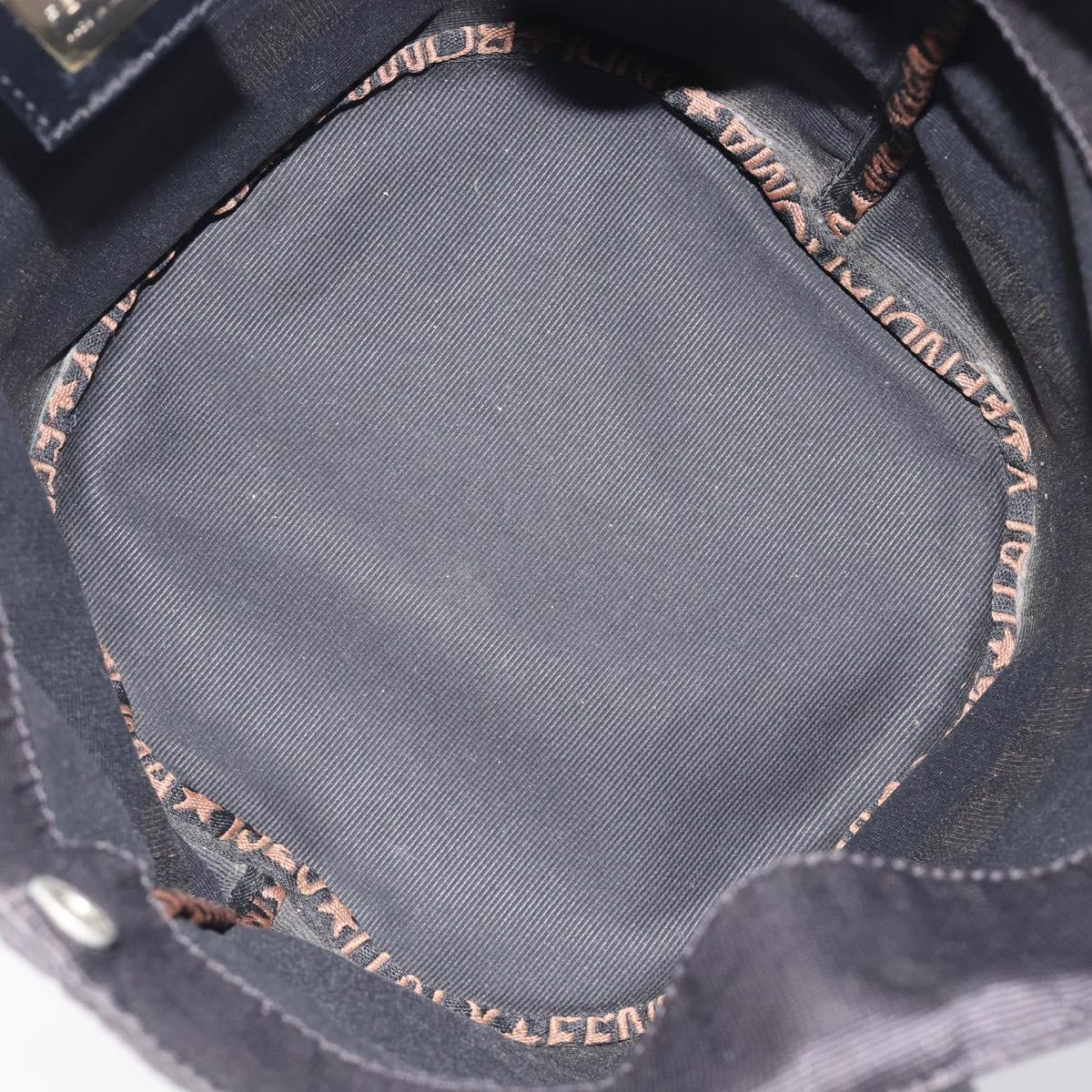 FENDI Hand Bag Canvas Black Auth 211897