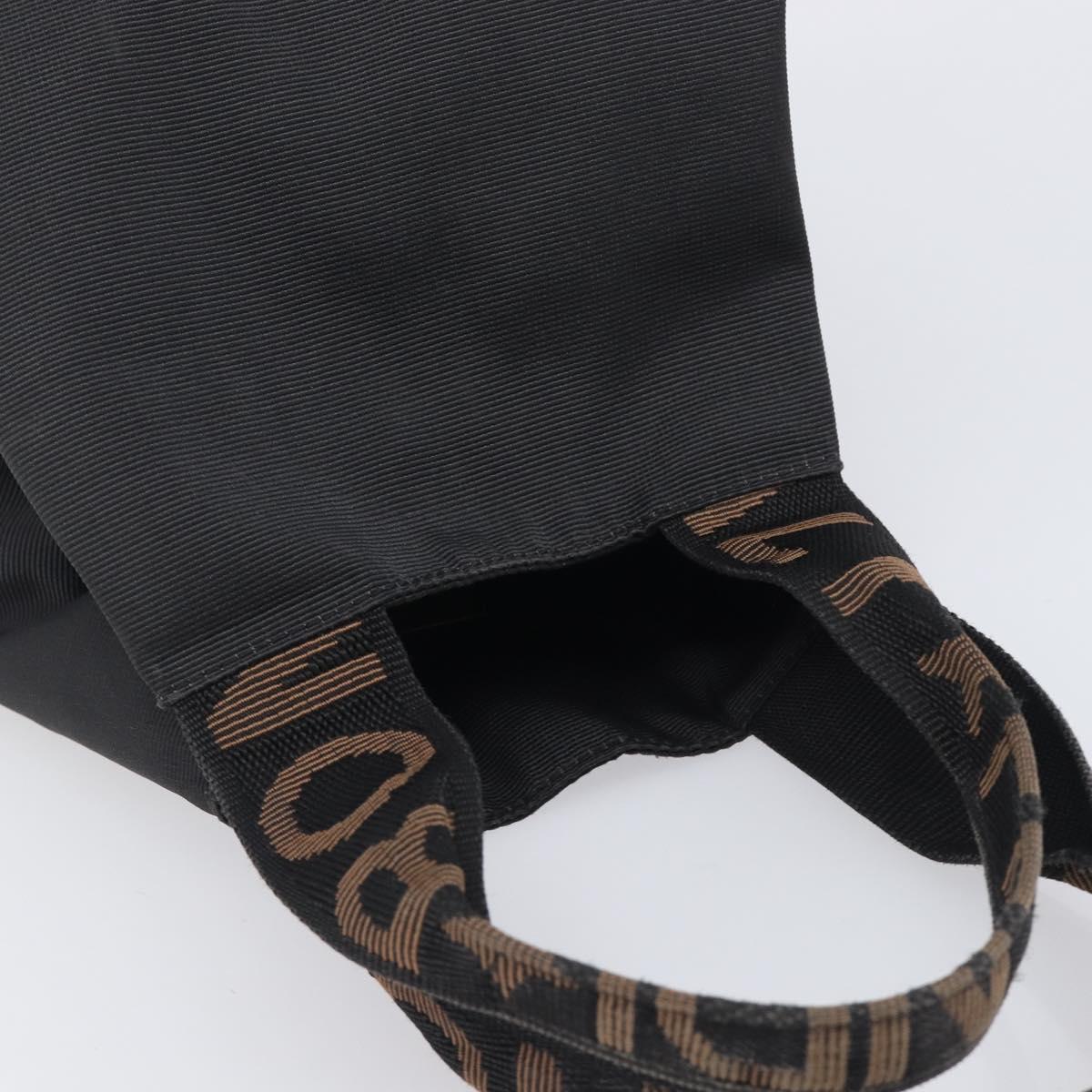FENDI Hand Bag Canvas Black Auth 211897