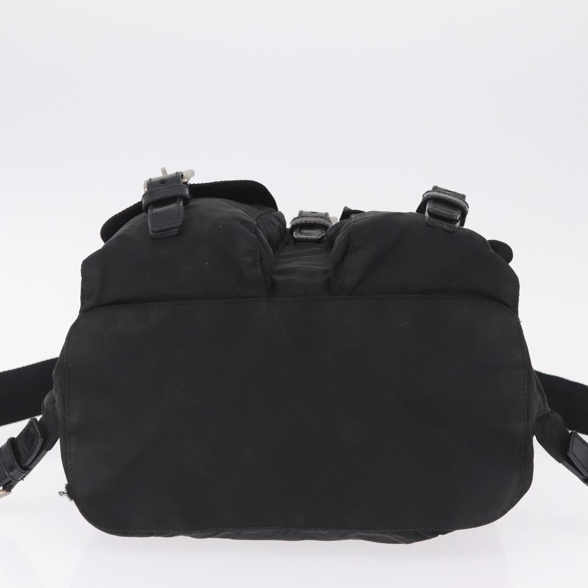 PRADA Backpack Nylon Black Silver Auth 211901