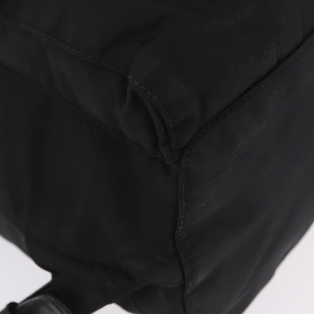 PRADA Backpack Nylon Black Silver Auth 211901