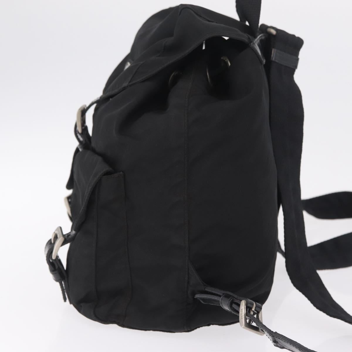 PRADA Backpack Nylon Black Silver Auth 211901