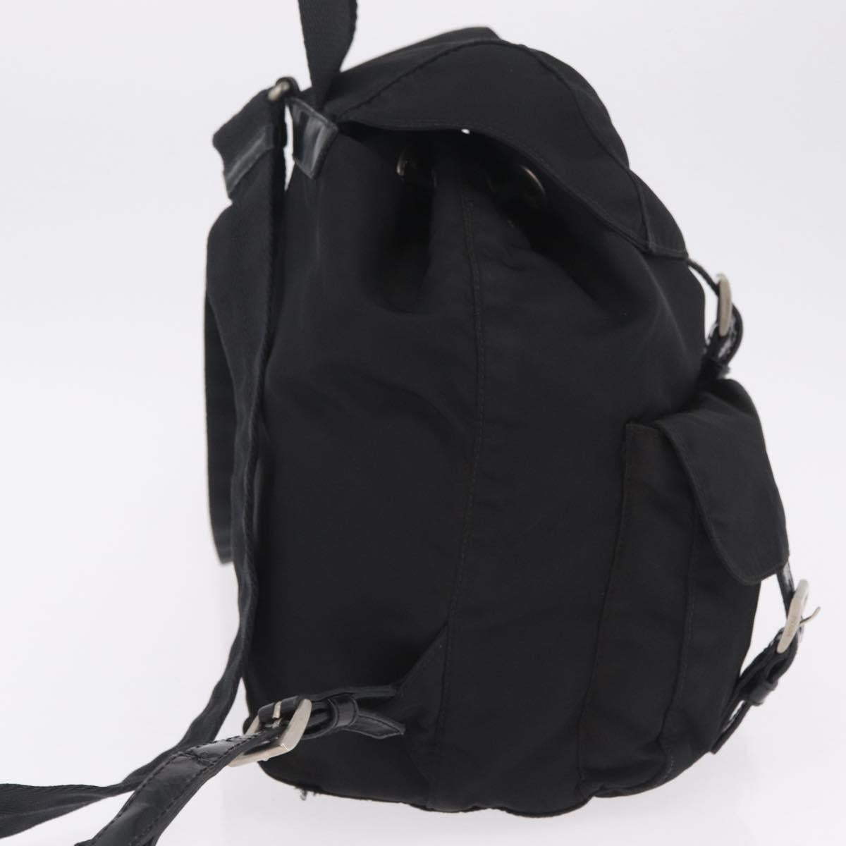 PRADA Backpack Nylon Black Silver Auth 211901