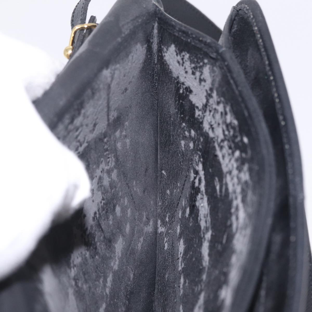 Christian Dior Shoulder Bag Leather Black Gold Auth 211910