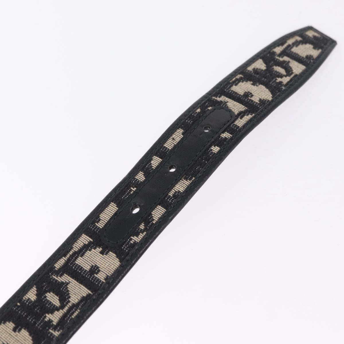 Christian Dior Trotter Canvas Belt 29.5"" Navy Gold Auth 211913A