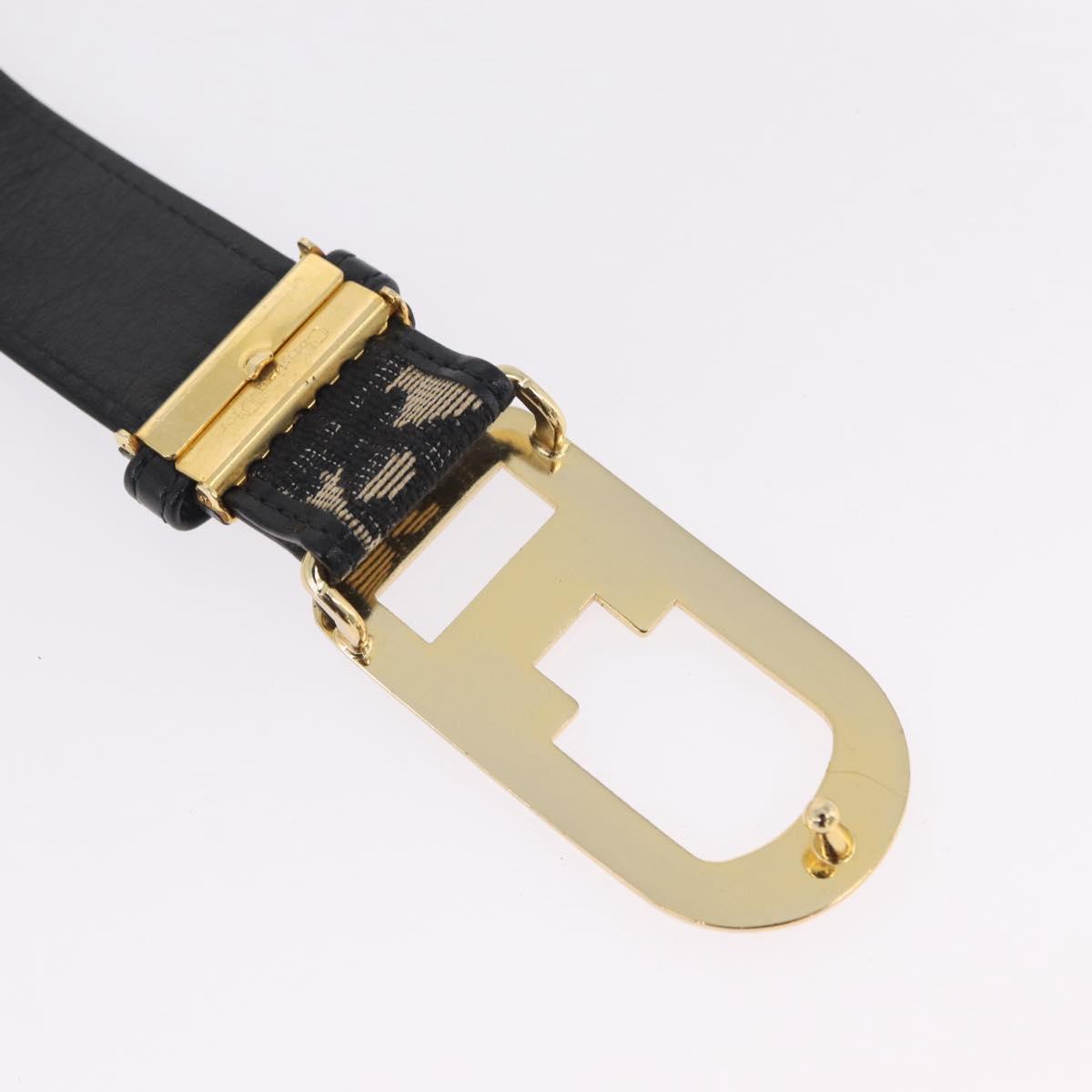 Christian Dior Trotter Canvas Belt 29.5"" Navy Gold Auth 211913A