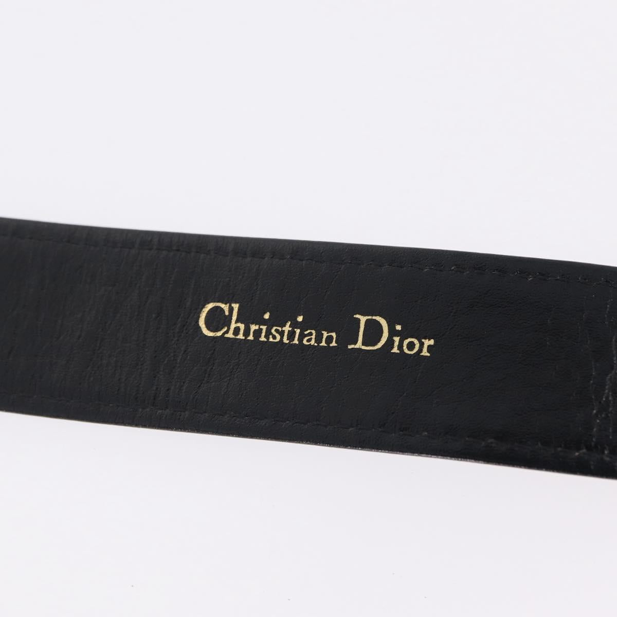Christian Dior Trotter Canvas Belt 29.5"" Navy Gold Auth 211913A