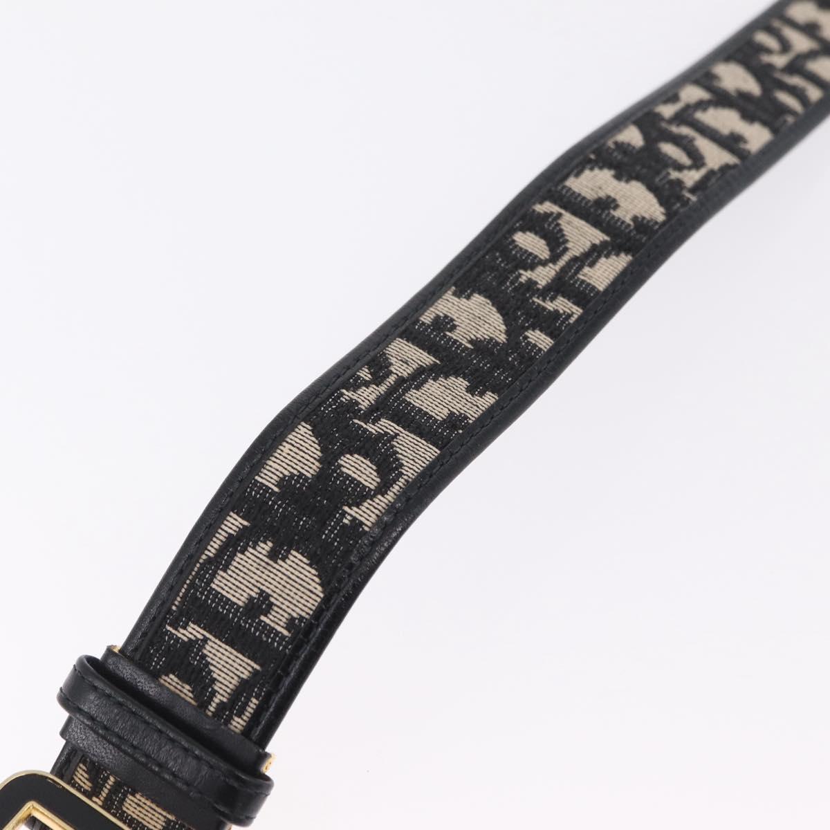 Christian Dior Trotter Canvas Belt 29.5"" Navy Gold Auth 211913A
