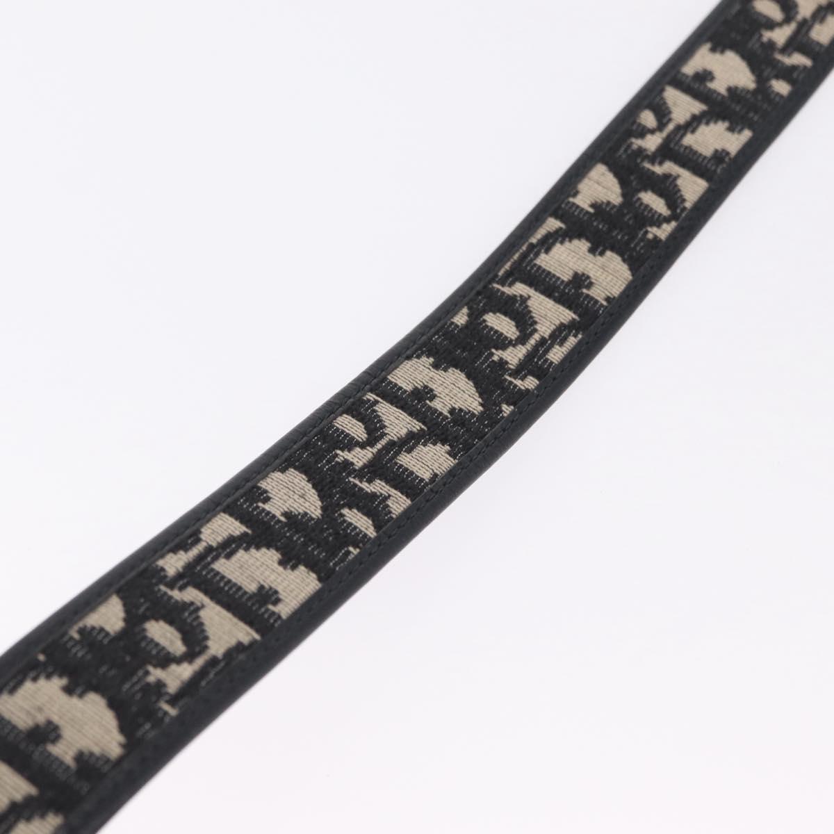 Christian Dior Trotter Canvas Belt 29.5"" Navy Gold Auth 211913A