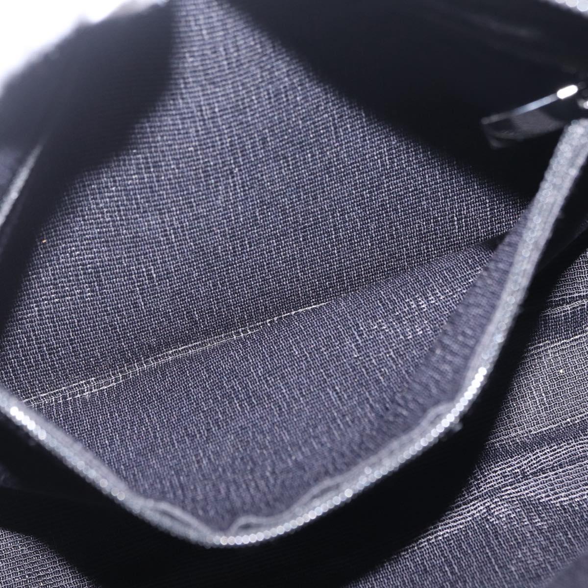 Salvatore Ferragamo Gancini Shoulder Bag Canvas Black Silver Auth 211918A