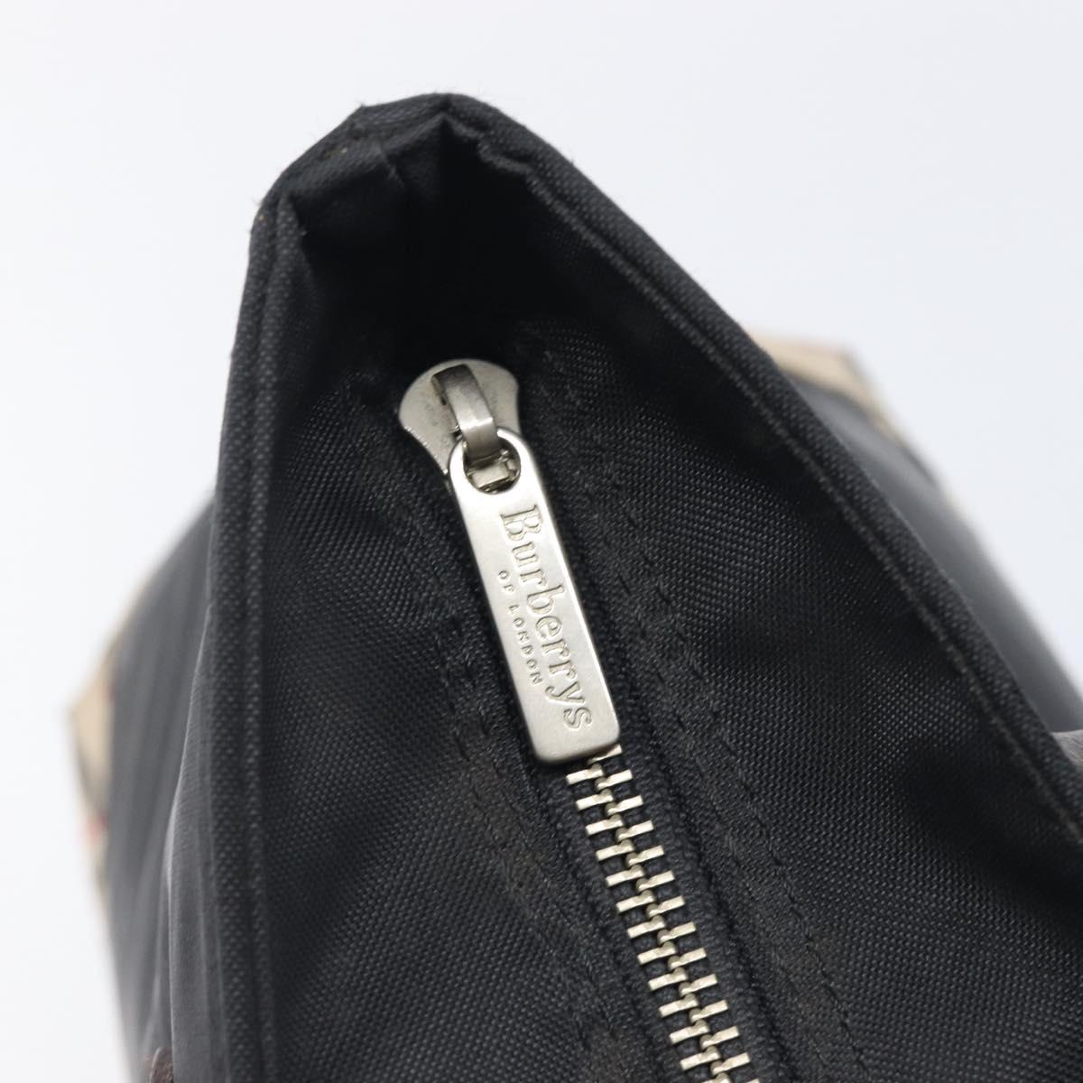 Burberrys Blue Label Tote Bag Nylon Black Silver Auth 211919