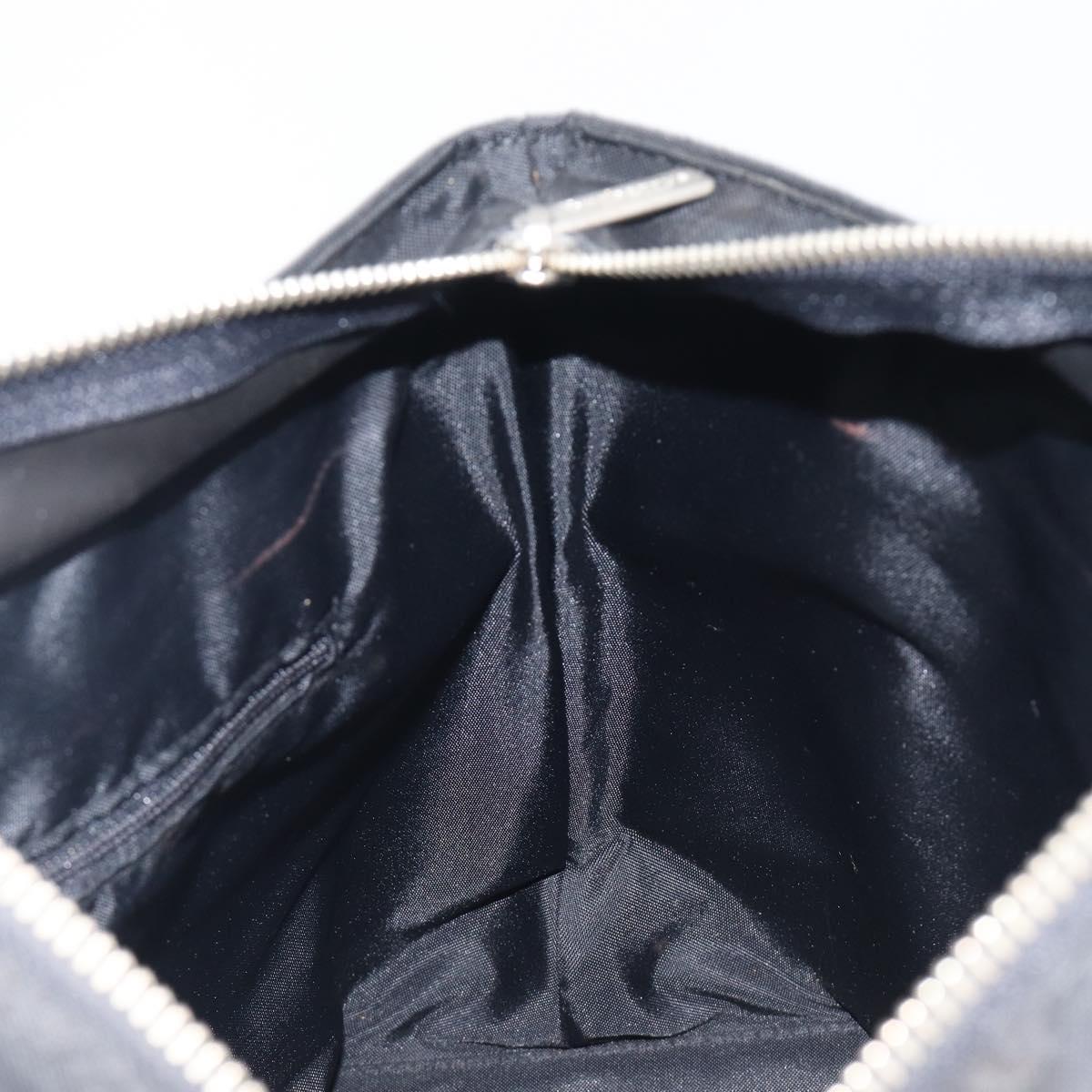 Burberrys Blue Label Tote Bag Nylon Black Silver Auth 211919