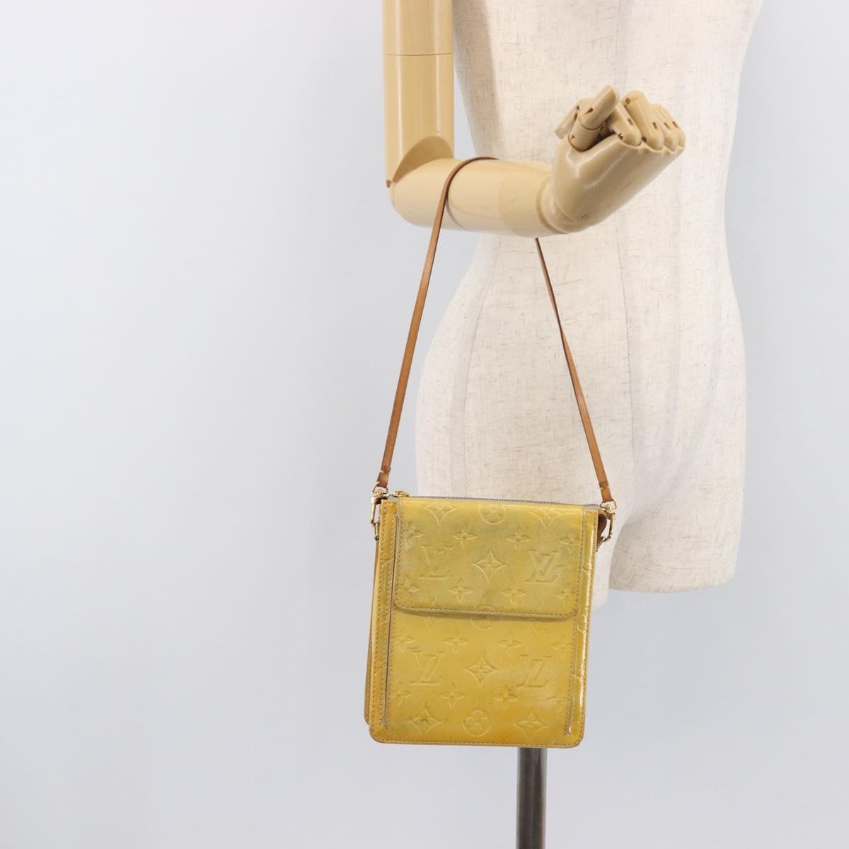 LOUIS VUITTON Monogram Vernis Motto Accessory Pouch Gris M91030 LV Auth 211924