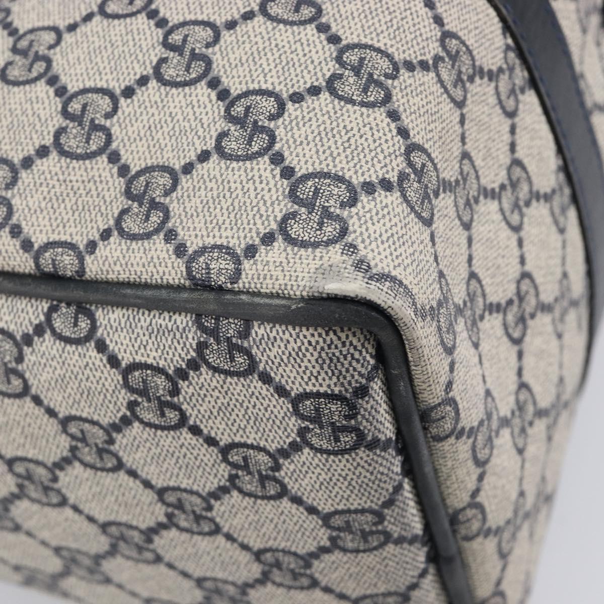 GUCCI GG Supreme Sherry Line Hand Bag PVC Navy Gold 24 012 3842 Auth 211929