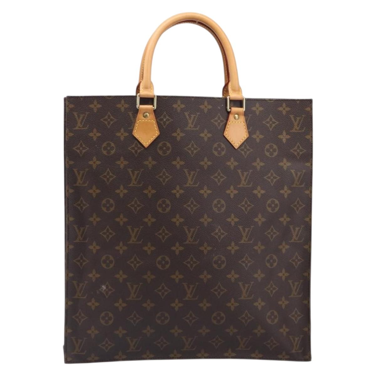 LOUIS VUITTON Monogram Sac Plat Hand Bag M51140 LV Auth 211933