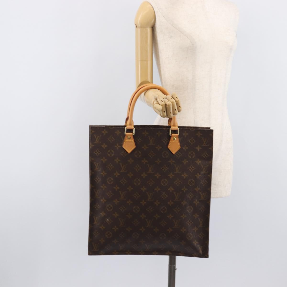 LOUIS VUITTON Monogram Sac Plat Hand Bag M51140 LV Auth 211933