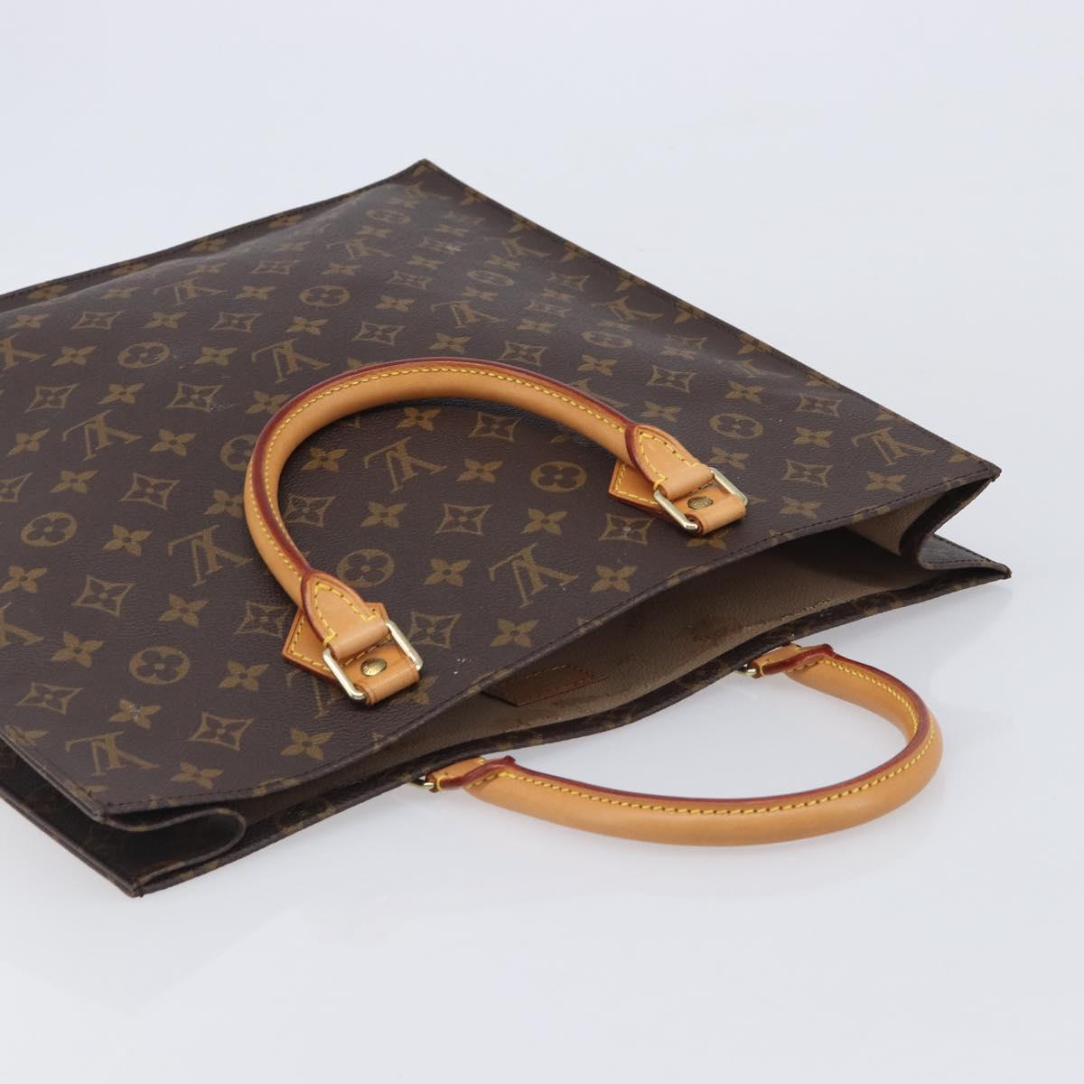 LOUIS VUITTON Monogram Sac Plat Hand Bag M51140 LV Auth 211933