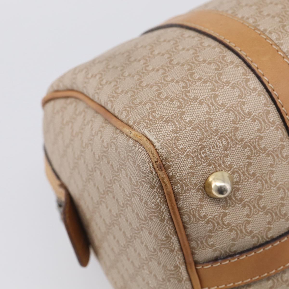 CELINE Macadam Canvas Hand Bag PVC Beige Gold Auth 211949