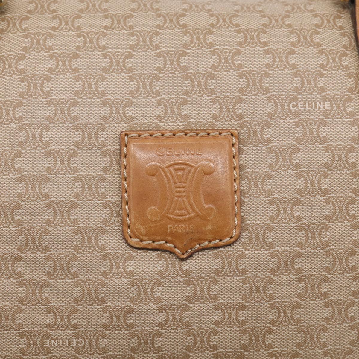 CELINE Macadam Canvas Hand Bag PVC Beige Gold Auth 211949